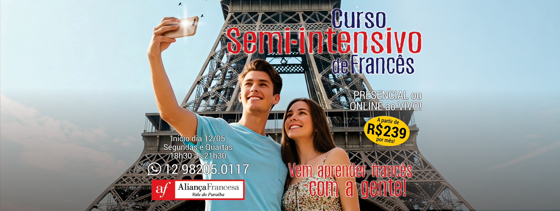 Curso semi-Intensivo de Francês - Maio/Abril 2025!